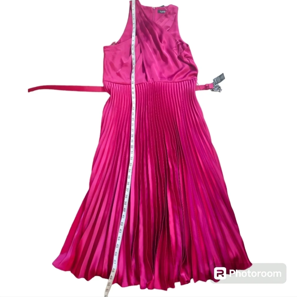 NWT Lauren Ralph Lauren Charmeuse Halter Midi Dress 14 - Picture 15 of 16